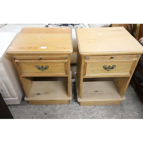 615 - Pair of pine bedside cabinets