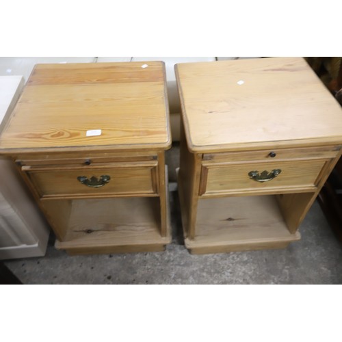 615 - Pair of pine bedside cabinets
