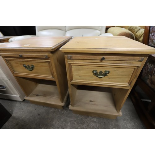 615 - Pair of pine bedside cabinets