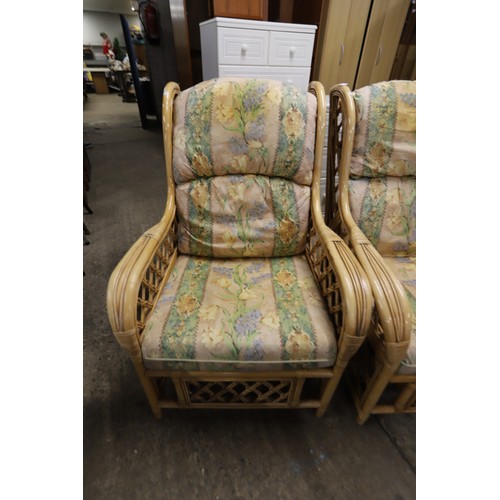 632 - Pair of cane conservatory chairs