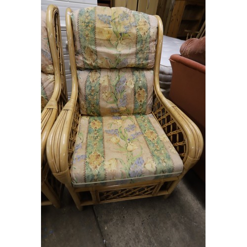 632 - Pair of cane conservatory chairs