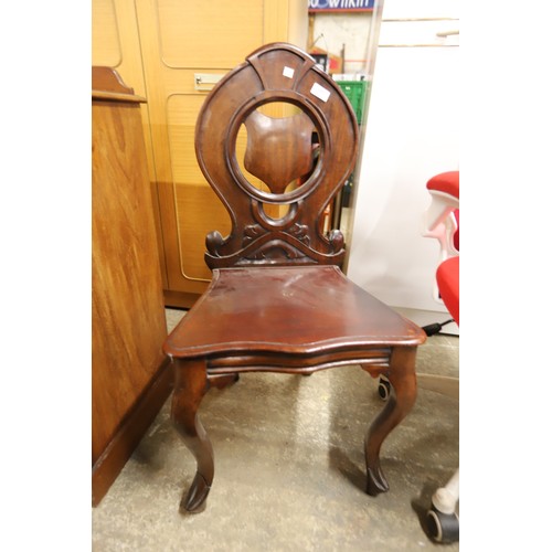 658 - Antique mahogany hall chair
