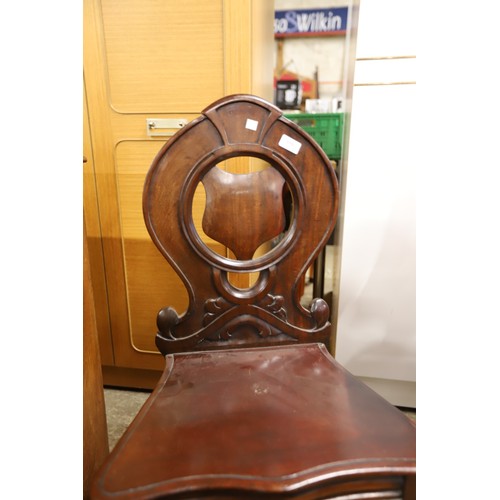658 - Antique mahogany hall chair