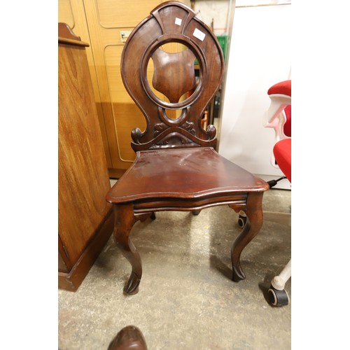 658 - Antique mahogany hall chair