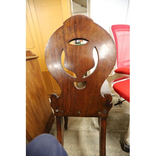658 - Antique mahogany hall chair