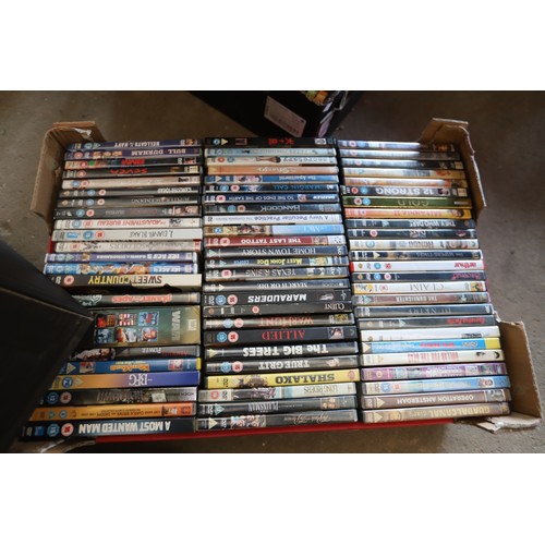 4 boxes of DVDs