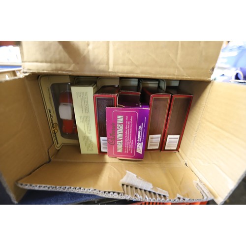 2 boxes of toy cars