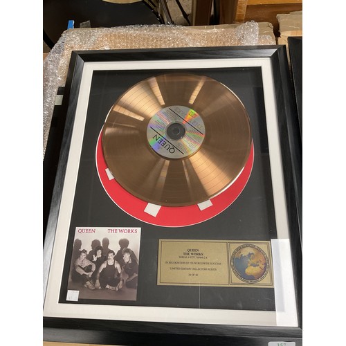 3 framed limited edition Queen gold style discs & commemorative CDs ...