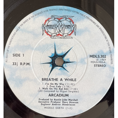 124 - ARCADIUM - BREATHE AWHILE LP (ORIGINAL UK COPY - MIDDLE EARTH MDLS 302) ARCADIUM - BREATHE AWHILE LP... 