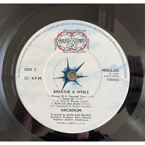 124 - ARCADIUM - BREATHE AWHILE LP (ORIGINAL UK COPY - MIDDLE EARTH MDLS 302) ARCADIUM - BREATHE AWHILE LP... 