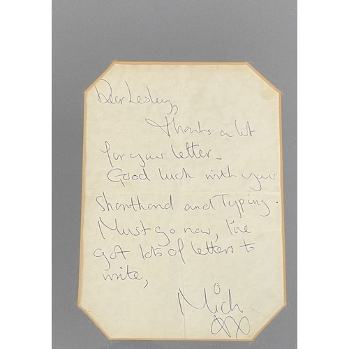 14 - THE ROLLING STONES - C 1960S HANDWRITTEN MICK JAGGER LETTER. MEASUREMENTS A mounted, framed and glaz... 