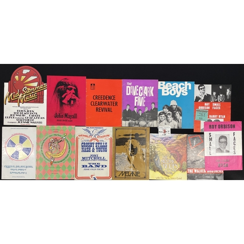 50 - 1960S/70S PROGRAMMES AND TICKET STUB INC SMALL FACES. Thirteen concert/tour programmes and two ticke... 