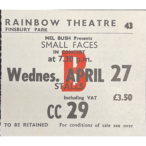 50 - 1960S/70S PROGRAMMES AND TICKET STUB INC SMALL FACES. Thirteen concert/tour programmes and two ticke... 