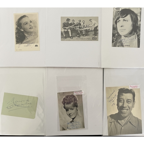 51 - AUTOGRAPHS - 1950S AND 60S STARS OF EUROPEAN POP / TV / FILM. Six signed items to inc signatures fro... 