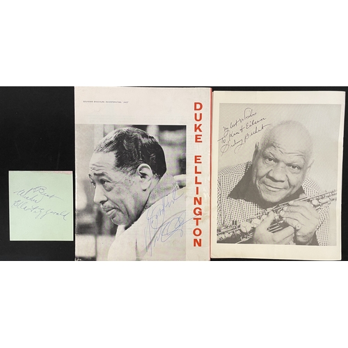 56 - JAZZ LEGENDS - SIGNED ITEMS INC ELLA FITZGERALD / DUKE ELLINGTON. Jazz interest - to include: page f... 