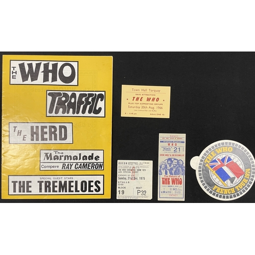 60 - THE WHO - 1960S AND 70S CONCERT PROGRAMMES / TICKETS. Good selection of The Who memorabilia to inc: ... 