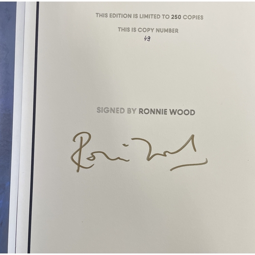 76 - THE ROLLING STONES - RONNIE WOOD SIGNED GENESIS PUBLICATIONS 'RONNIE WOOD - ARTIST' - WITH RW SIGNED... 