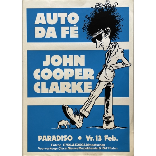 98 - PUNK INTEREST - ORIGINAL JOHN COOPER CLARKE 1981 AMSTERDAM PARADISO POSTER. An original 1981 poster ... 