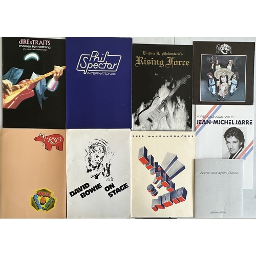 83 - PRESS KITS AND PROGRAMMES INC BOWIE, ENO, DIRE STRAITS, CLAPTON & MORE. Great collection of 19 press... 