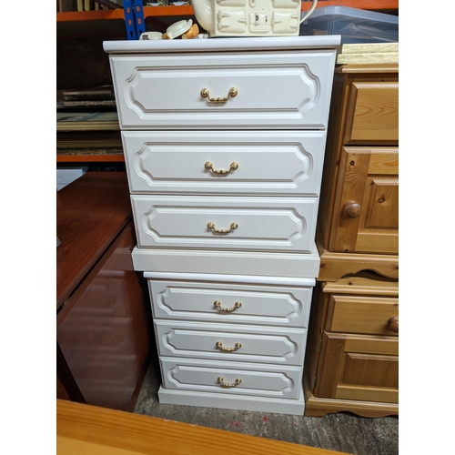 5 - Pair Vintage Large Solid White Bedside Tables
50cm by 50cm by 60cm