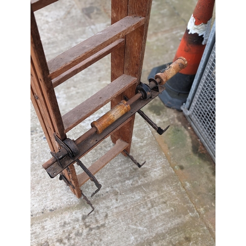 19 - C1930 Slingsby Vintage Loft Ladder. Comes With All Iron Work and Roller. 12 Runs, Unextended Length ... 