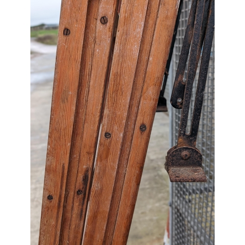 19 - C1930 Slingsby Vintage Loft Ladder. Comes With All Iron Work and Roller. 12 Runs, Unextended Length ... 