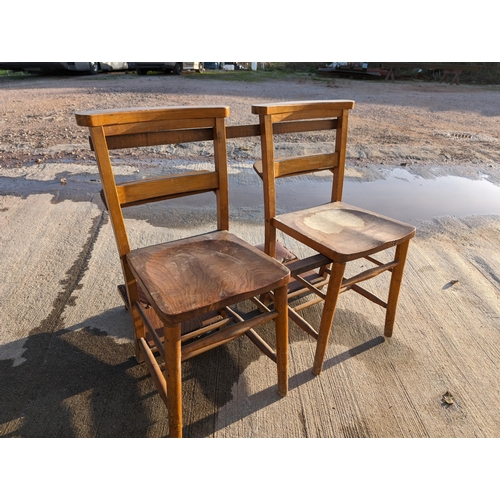 26 - Pair Mealing Bros Elm Chapel Chairs With Bible Shelf & Kneelers
Worn Condition But Still Very Good
8... 