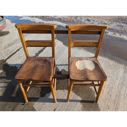 26 - Pair Mealing Bros Elm Chapel Chairs With Bible Shelf & Kneelers
Worn Condition But Still Very Good
8... 