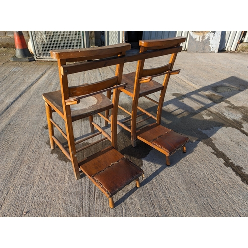 26 - Pair Mealing Bros Elm Chapel Chairs With Bible Shelf & Kneelers
Worn Condition But Still Very Good
8... 