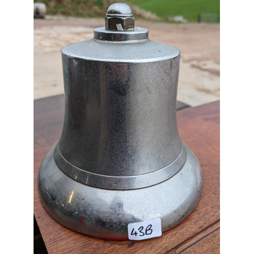 43B - Vintage Fire Bell. No Clapper. Inside Red Very Heavy 20x20cm Very Heavy !