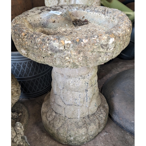 46 - Vintage Small Concrete Birdbath
33 Diameter 40cm Height