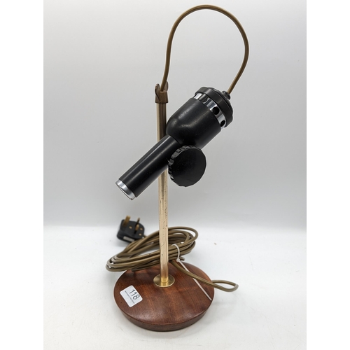 118 - Seldom Seen Cambridge Instruments Adjustable Inspection Lamp On Turned Hardwood Base, Quality Built ... 