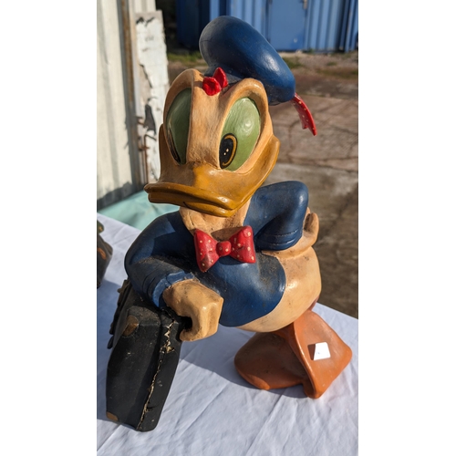 131A - Rare 52CM Disney 1980s Highly Collectable Scrooge Mcduck & Donald Duck 52cm Polyresin Figures  A/F. ... 