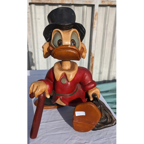 131A - Rare 52CM Disney 1980s Highly Collectable Scrooge Mcduck & Donald Duck 52cm Polyresin Figures  A/F. ... 