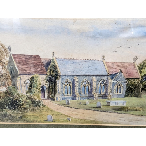 184 - Excellent Original Watercolour Depicting Church In a Moorland Landscape Scene, Well Mounted Framed a... 