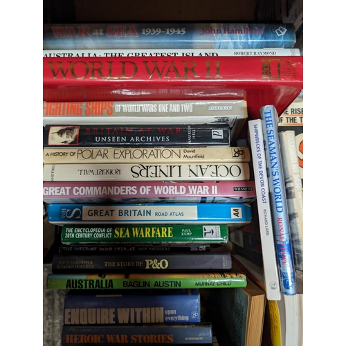 241 - Large Quantity Hardback Books - Mostly Naval Interest / Seafarer / Military Wartime Etc. Interesting... 