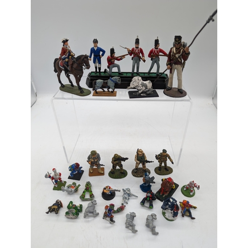 267 - Bundle of Lead Figures Plus Some Warhammer - Delprado - Soldiers Etc