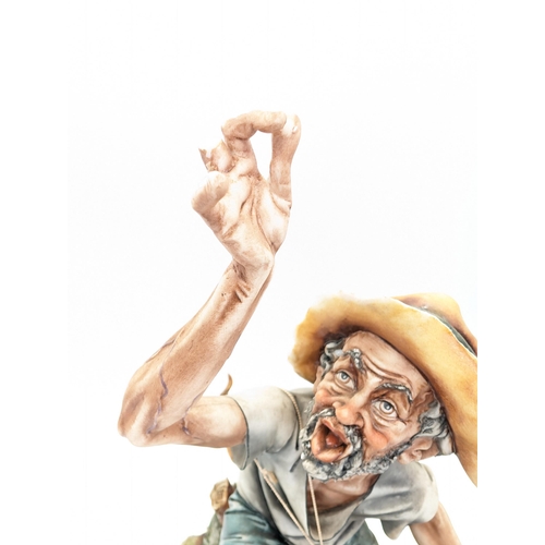 293 - Large Vintage Capodimonte Figure - The Gold Prospector - Has Lost two Fingers However They are prese... 