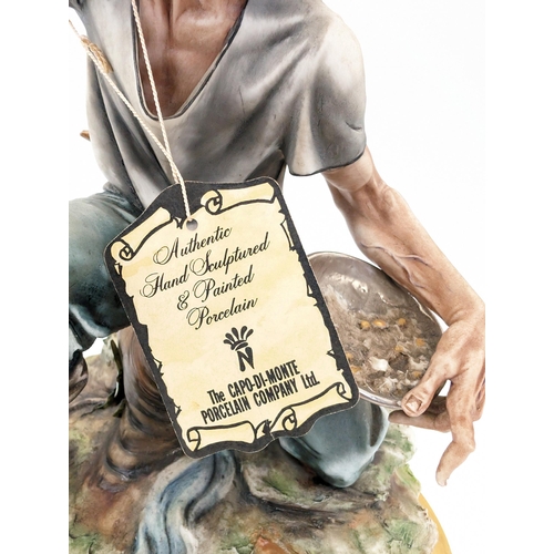 293 - Large Vintage Capodimonte Figure - The Gold Prospector - Has Lost two Fingers However They are prese... 