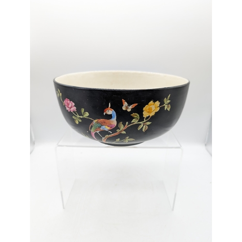 335 - EPC Vintage Bowl Decorated withFlowers and Birds of Paradise 
25x12