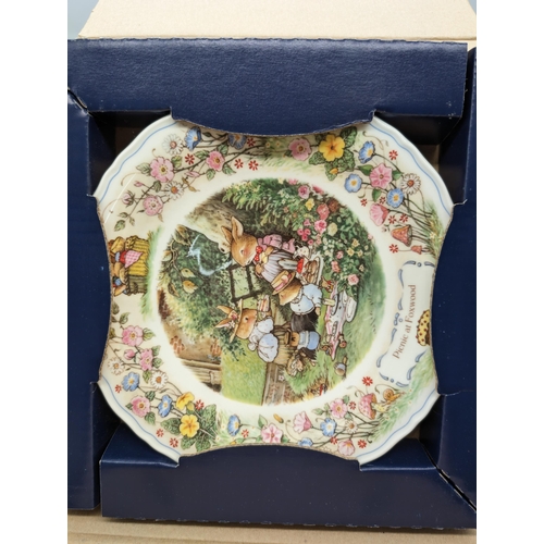 371 - Bundle (6) Wedgewood Foxwood Tales Collector Plates All in Box Of Issue Plus Foxwood Tales Wall Cloc... 