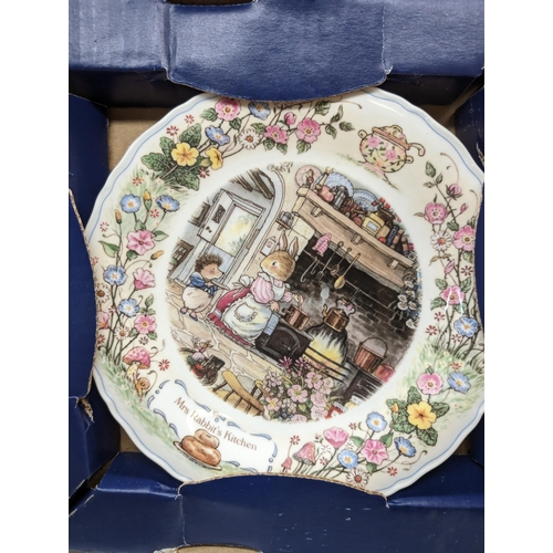 371 - Bundle (6) Wedgewood Foxwood Tales Collector Plates All in Box Of Issue Plus Foxwood Tales Wall Cloc... 