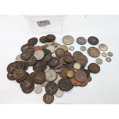 443 - Mixed Bundle Of Vintage / Antique Coins. Some Silver PLus one Cartwheel Penny and One Unidentified J... 