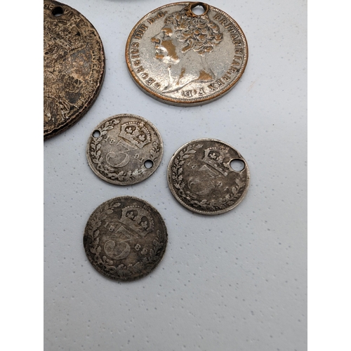 443 - Mixed Bundle Of Vintage / Antique Coins. Some Silver PLus one Cartwheel Penny and One Unidentified J... 