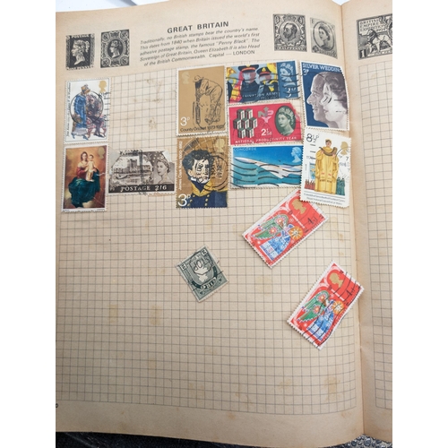 445 - 4 Stamp Albums Partially Filled