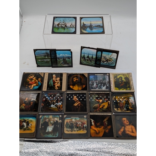 458 - Huge Extensive Collection Of Magic Lantern Slides Over 4 Boxes, Religious, Places of Interest Plus L... 