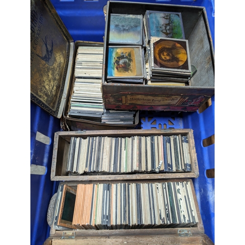 458 - Huge Extensive Collection Of Magic Lantern Slides Over 4 Boxes, Religious, Places of Interest Plus L... 