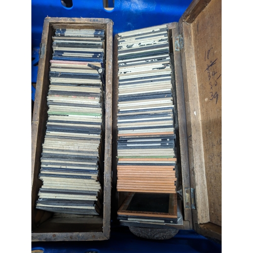 458 - Huge Extensive Collection Of Magic Lantern Slides Over 4 Boxes, Religious, Places of Interest Plus L... 