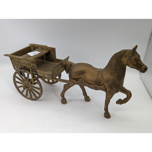 92 - Wonderful Large Brass Horse and Cart Ornament - Very heavy And Impressive Display Piece
40 x 20