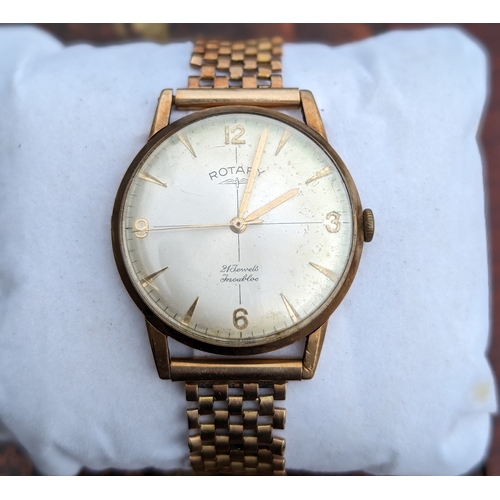 476A - Vintage C1975 Rotary Solid 9Ct Gold 21 Jewel Mechanical Incabloc Gents Wristwatch - Complete with ex... 